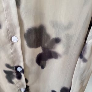 Sheer Animal Printed Shirt