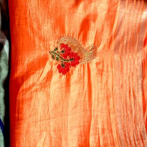 Beautiful ❤️❤️❤️ Orange 🧡🧡🧡 Saree