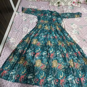 Blue Gorgeous Gown kurti with Belt