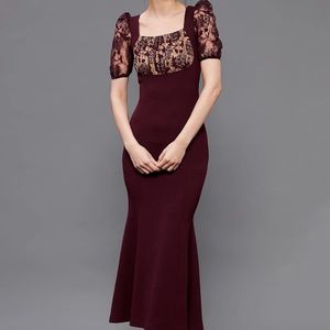 Dark Haze Clouding Lace Overlaid Bodycon dress