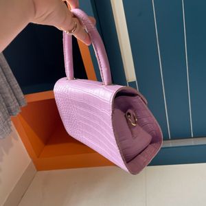 Purple Sling And Hand Bag