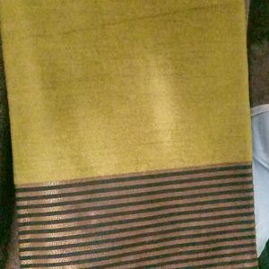 Olive Green Colour Saree