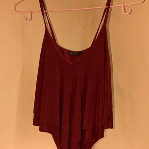 Boohoo Red Silky Vest