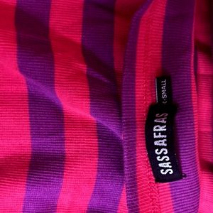 Purple And Fuschia Pink Ribbed Dress