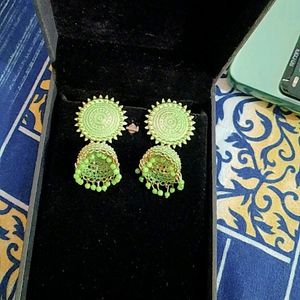 Green Colour Jhumkas