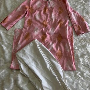 Pink White Suit Set