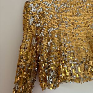 Sequin Gold Cropped Jacket