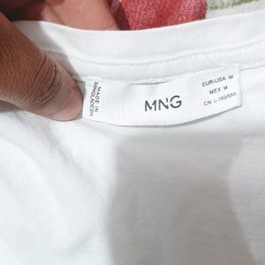 ORIGINAL MNG Brand White Solid MANGO TOP