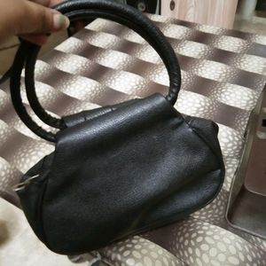 New Black Leather Hand Bag