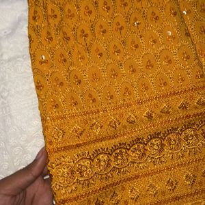 Chikankari Stuff Mustard Colour Kurta