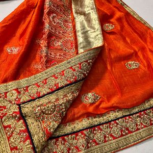 Very Beautiful Heavy Work Saree 🧡