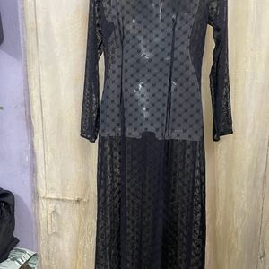 Black Georgette See Through Dress