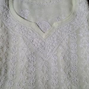 Chikankari Chiffon Short Kurta