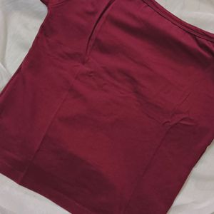 Boat Neck Maroon Top