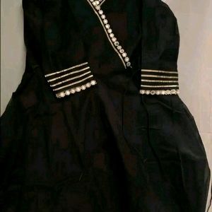 Inddus Anarkali Kurta With Banarsi Dupatta