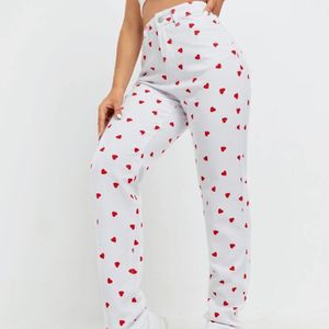 Beautiful And Stylish Heart Printed Jeans