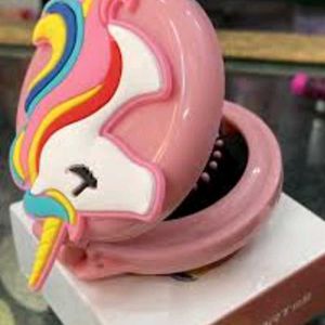 Cute Unicorn Hair Brush With Compact Mirror