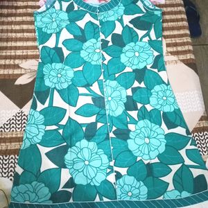 Blue Printed Flower Kurti