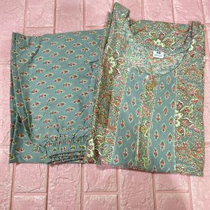 Cotton kurta pant set (Size-46)