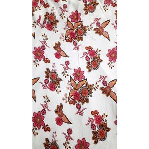 Women's Stylish Pink Floral Print Short Kurti