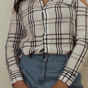 Cotton Off Shoulder Shirt