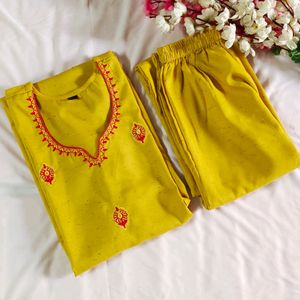 Beautiful Mustard KurtibPalazzo Set