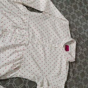 Red Dot Printed Shirts Top