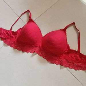 Clovia Red Net Border Bra For Women.