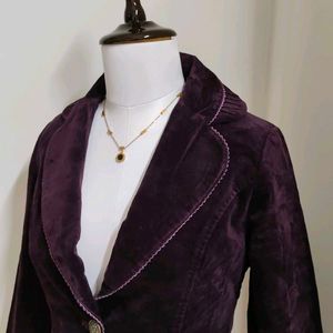 🆕 Vintage Wine/Purple Luxurious Velvet Blazer