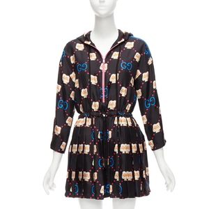 GUCCI 2023 Pikarar black kawaii print zip pleats