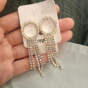 White Sparkled Earings