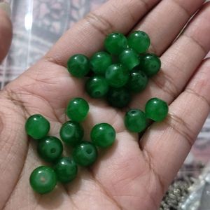 Green Glass Beads (50+ Beads)