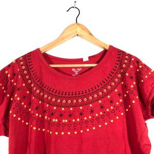 Red Printed T-Shirt (Women’s)