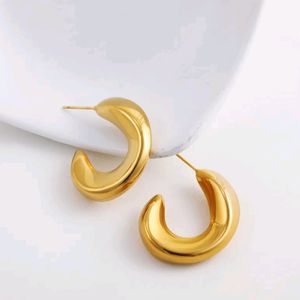 18k Gold Plated Classic C Hoops