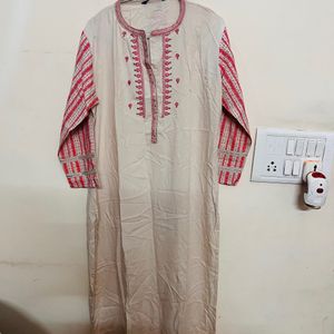 Off White Pink kurti