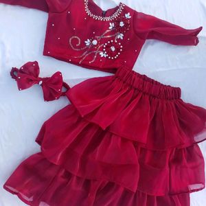 Beautiful Baby Lahenga Choli Hand Work