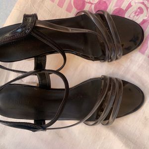 Black transparent heels for women