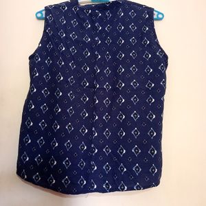 Women's Blue Printed Top