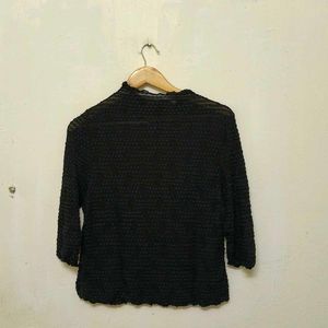 Trendy New Black Sheer Top For Women