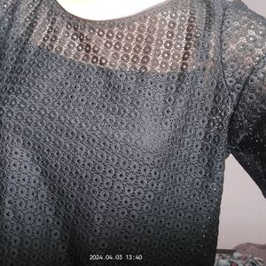 Black Crochet Top