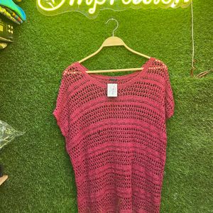 Maroon crochet Top
