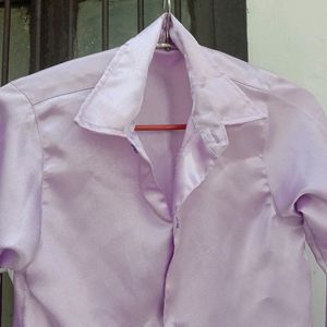 Beautiful Purple Satin Shirt For Women