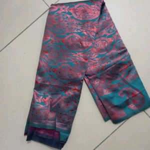 Heavy Weaving Reach Pallu And Border Banarasi Sari