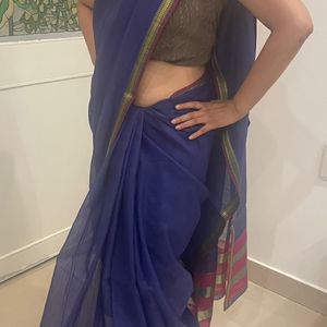 Blue Chanderi Saree