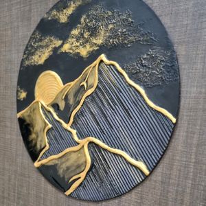 Contemporary 3DTexture Art Wall Decor-Golden Peak