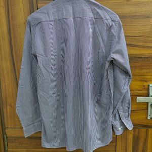 Van Heusen Purple White Striped Formal Shirt