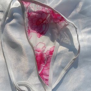 Flower Printed Thong Panty