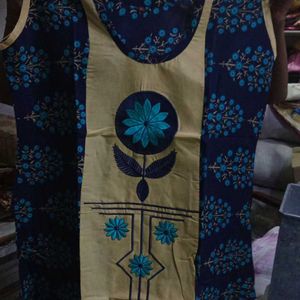 Blue Colour Fully Embroidery Kurti