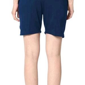 Solid Women Blue Regular Shorts