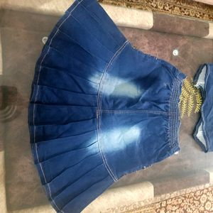 Denim Skirt Set